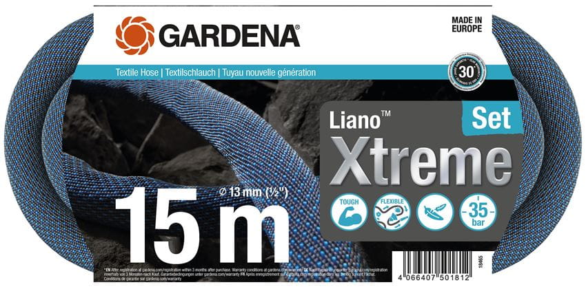 Textilná hadica GARDENA Liano Xtreme 15m - súprava, 18465-20 (5b)